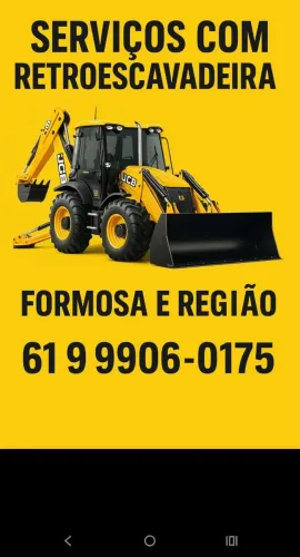 Serviços com Retroescavadeira em Formosa e Região