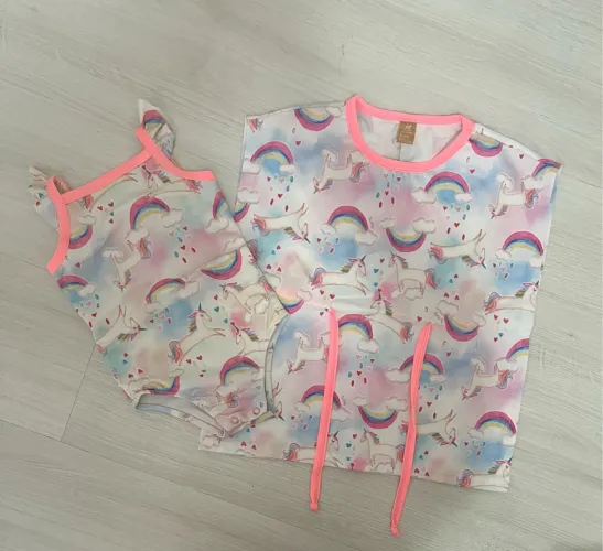 Conjunto Maiô + Saída Infantil Unicórnio