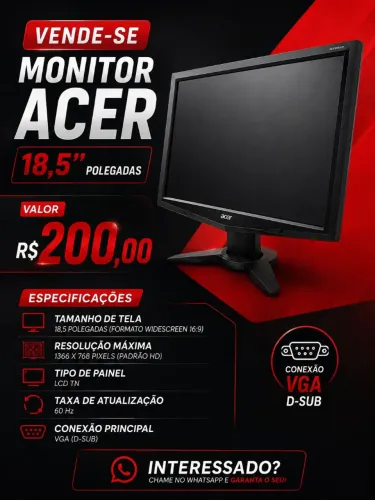 Monitor Acer 18,5 polegadas