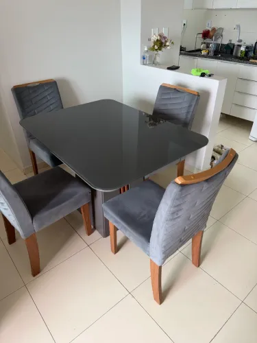 Mesa jantar luxo 4 lugares 1,20x90cm