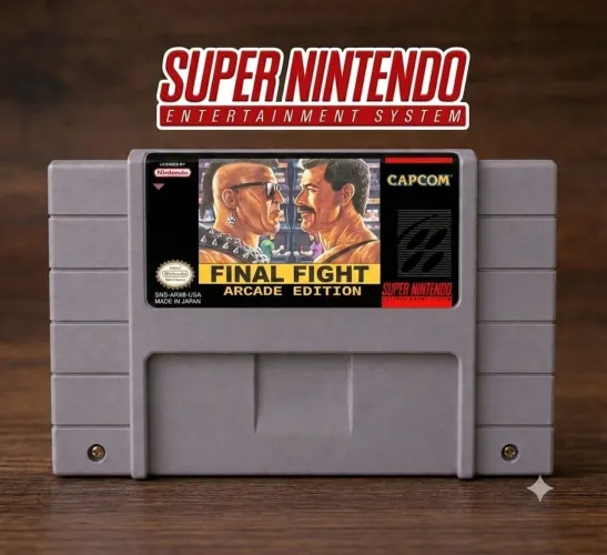 Jogo final fight arcade edition super Nintendo snes repro.
