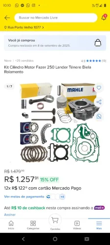 Kit cilindro Completo, Lander, Ténéré e Fazer. 