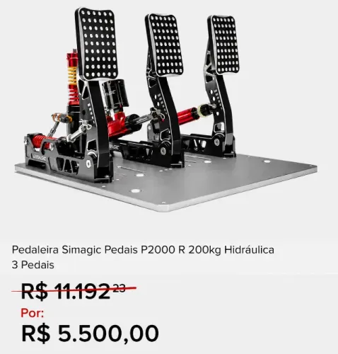 Pedaleira Simagic P2000 R 200KG Hidraulica - 3 pedais