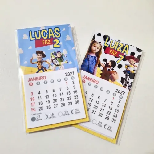Mini Calendário Personalizado com Foto 20 unidades- R$ 100,00
