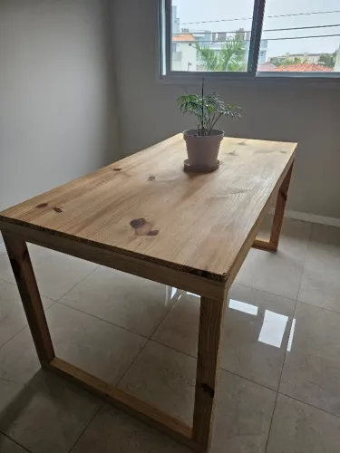 Mesa Madeira Maciça Pinus Natural - 150x80