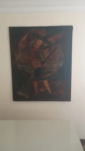 Quadro Pintura Cusquenha Anjo Arcanjo