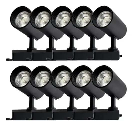 Kit completo de iluminação com trilho eletrificado de 3 metros + 17 spots LED preto 20W