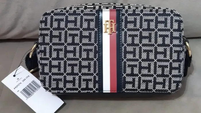 Bolsa Crossbody Tommy Hilfiger Tecido Azul Marinho