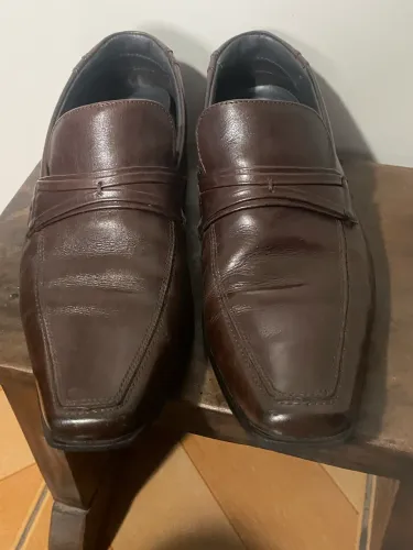 Sapato mocassim couro marrom cns tamanho 41