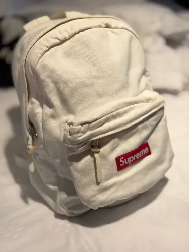 Mochila Supreme Canvas Backpack White Box Logo Original