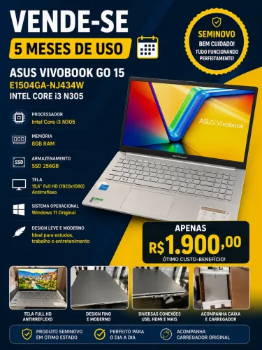 Vendo Notebook ASUS Vivobook Go 15