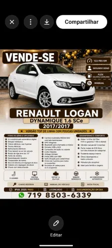 Renault Logan Dynamique Flex 1.6 16V 4P 2017