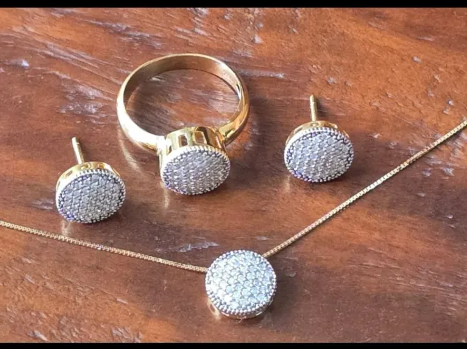 Conjunto Ouro - 15 pontos de Diamante