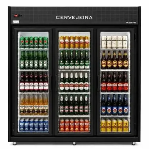Cervejeira, porta de vidro, vertical, 2m, 3 portas, -6°C, PoloFrio, 1473L