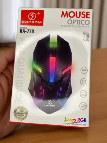 Mouse Óptico Gamer com Fio Led RGB KA-778 Kapbom an12