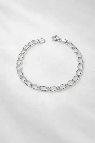 Pulseira em prata 925 legítima elos grandes