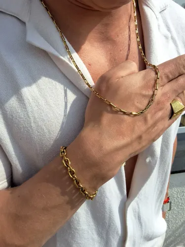 Corrente Masculina Cartier Banhado a Ouro 18K