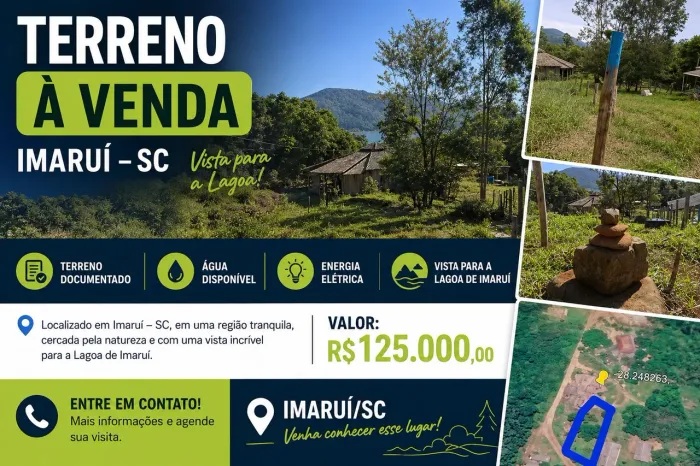 Lindo terreno a venda em Imaruí sc com vista pra lagoa