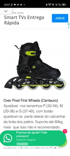 Patins Oxer Inline Pixel First Wheels Ajustável 37 Ao 40
