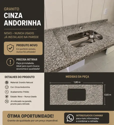 Granito Cinza Andorinha - Novo, Nunca Usado!