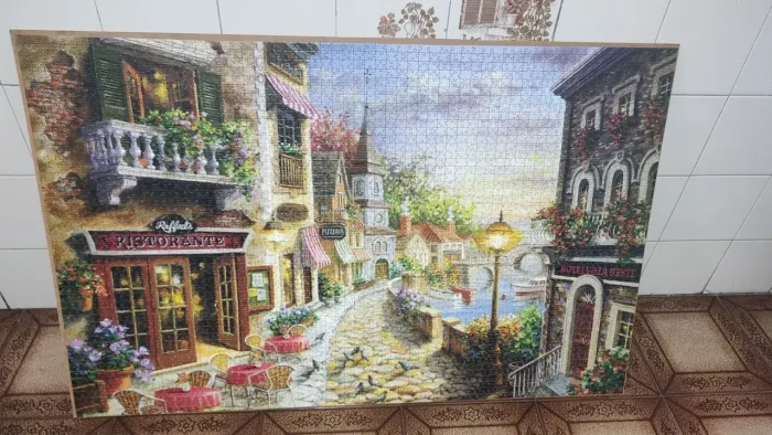 Quadro montado placa madeira Quebra-cabeça Grow Villaggio D´Italia 4047 de 3000 peças