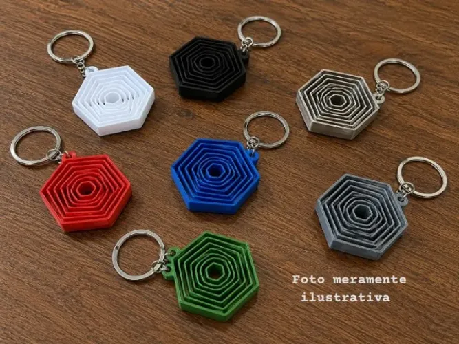 Chaveiro Hexagon Fidge Impressão 3D