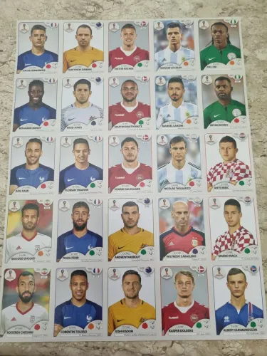 Figurinhas copa 2018, kit de atualiz.25 fig.