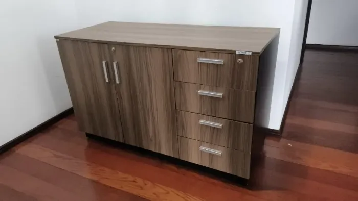 Armários de Escritório Marrom - 2 Portas e Gavetas