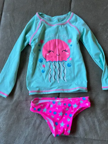 Conjunto de praia infantil tamanho 1 menina com proteção UV 
