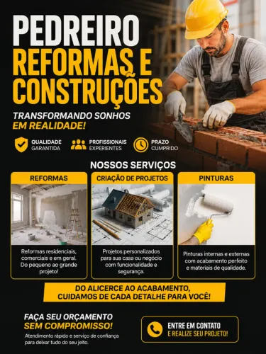 Pedreiro Profissional | Reformas, Pinturas e Projetos Residenciais