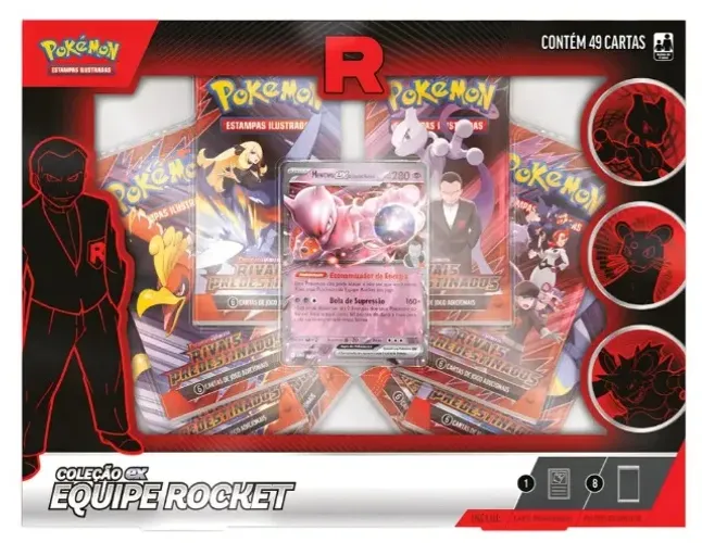 Pokémon Box Ex Equipe Rocket - Mewtwo lacrada (COPAG)
