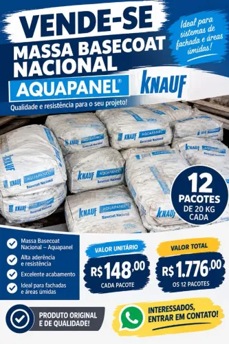 Massa basecooat nacional aquapanel 12 unidades 20 k cada pacote