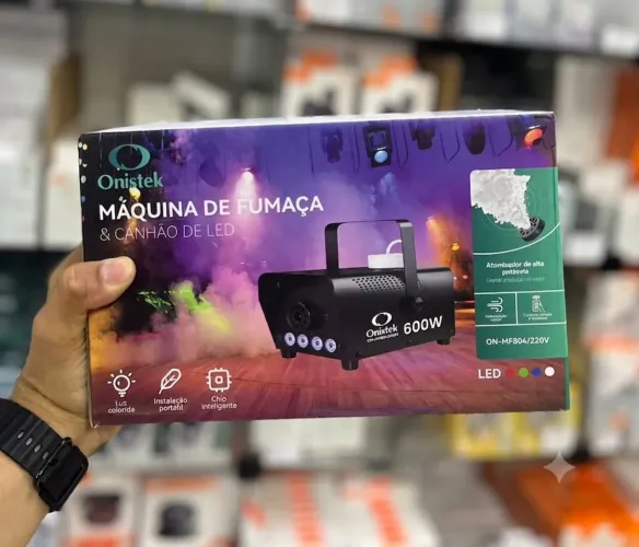 Máquina de LED e Canhão de Fumaça (SOMOS LOJA)