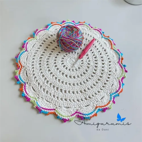 Kit 6 Lugares Sousplat De Crochê Mesa Posta Feito À Mão