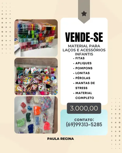 Kit para laços e tiaras infantis 