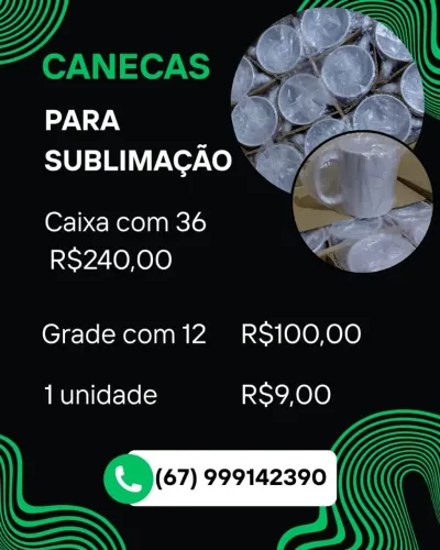 Canecas para sublimação