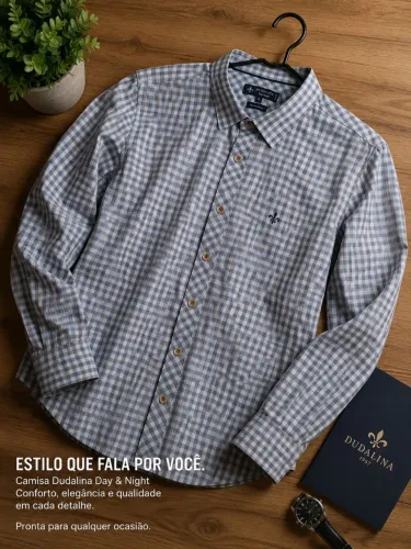 Camisa Masculina Dudalina Slim Fit Manga longa 