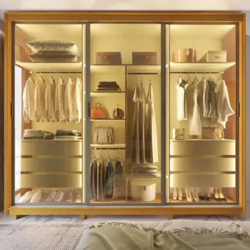 Roupeiro Guarda Roupa Platinium 3 Portas de Vidro 100% MDF