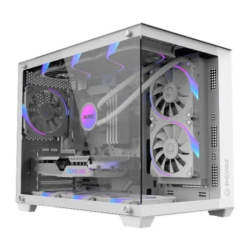 GABINETE GAMER PCYES FORCEFIELD V2 WHITE GOST GFFV2WG (FANS NÃO INCLUSAS) NOVO LACRADO!