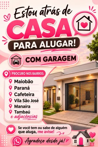 Estou atrás de casa pra alugar