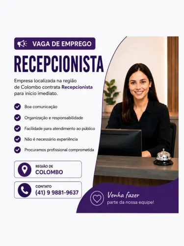 RECEPCIONISTA CONTRATA-SE