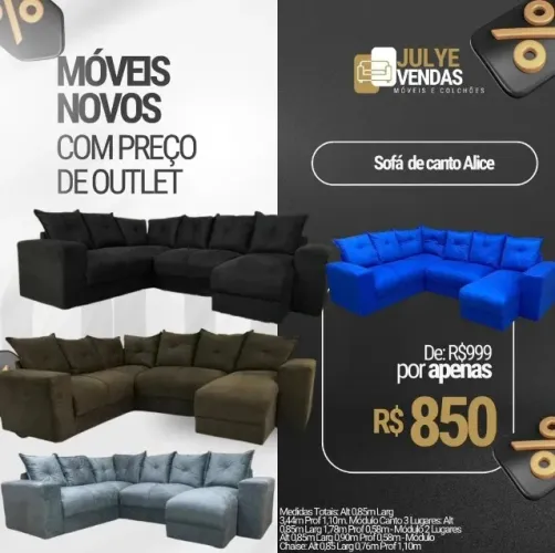 Sofá de canto Alice (Pague na entrega)