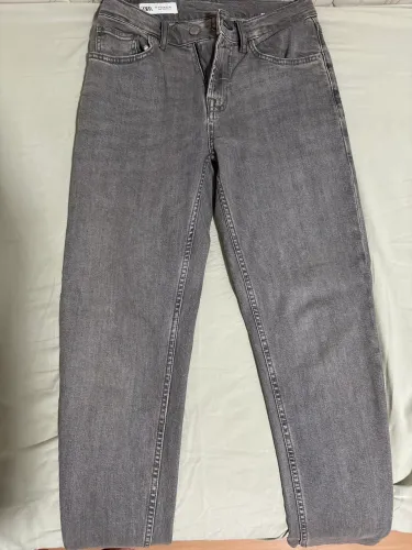 Calça Jeans Zara slim cinza