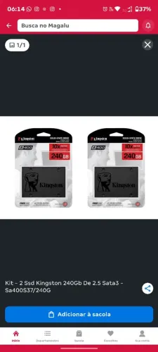 Kit - 2 Ssd Kingston 240Gb De 2.5 Sata3 - Sa400S37/240G