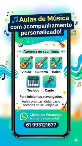 Aulas de Música com acompanhamento personalizado!