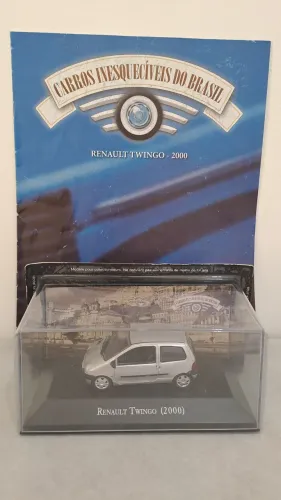 MT Renaut Twingo 2000 Miniatura Antiga Carros Inesquecíveis do Brasil 1:43 Blister Revista