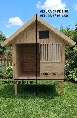 Casinha em madeira de pinos à venda! Ideal para pets ou crianças. Parcelamento 10x