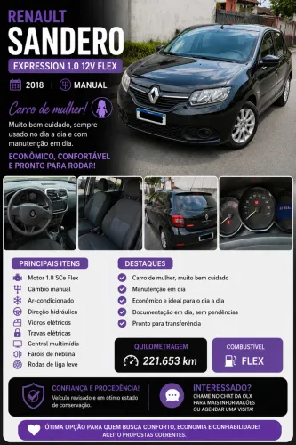 Renault Sandero Expression Flex 1.0 12V 5P 2018