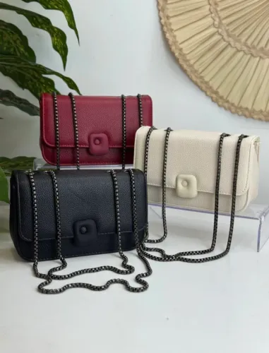 Bolsa Pequena com Alça Dupla de Corrente  Olivia  Vermelho 