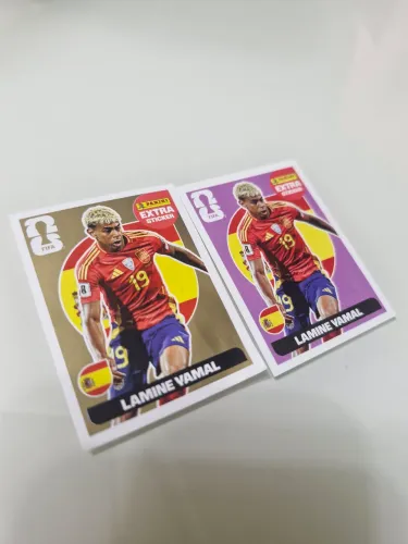 Figurinha Panini LAMINE YAMAL GOLD (rara)